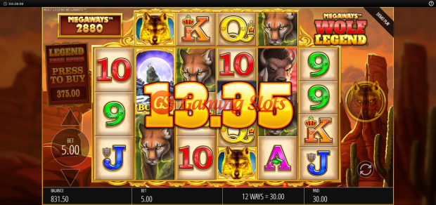 Base Game for Wolf Legend MegaWays slot from BluePrint Gaming