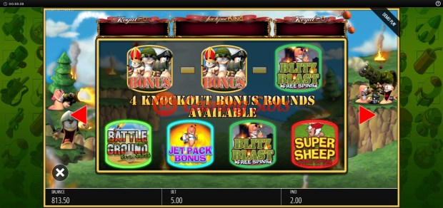 Pay Table for Worms Reloaded slot from BluePrint Gaming