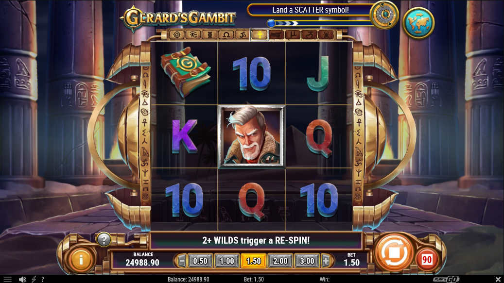 gerards gambit slot base game play'n go