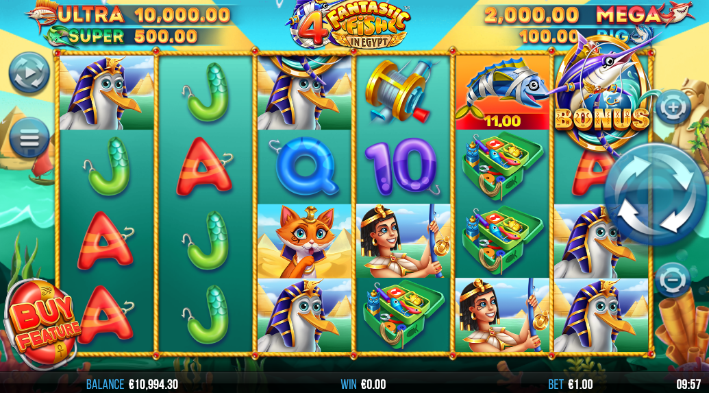 4 fantastic fish in egypt slot base game