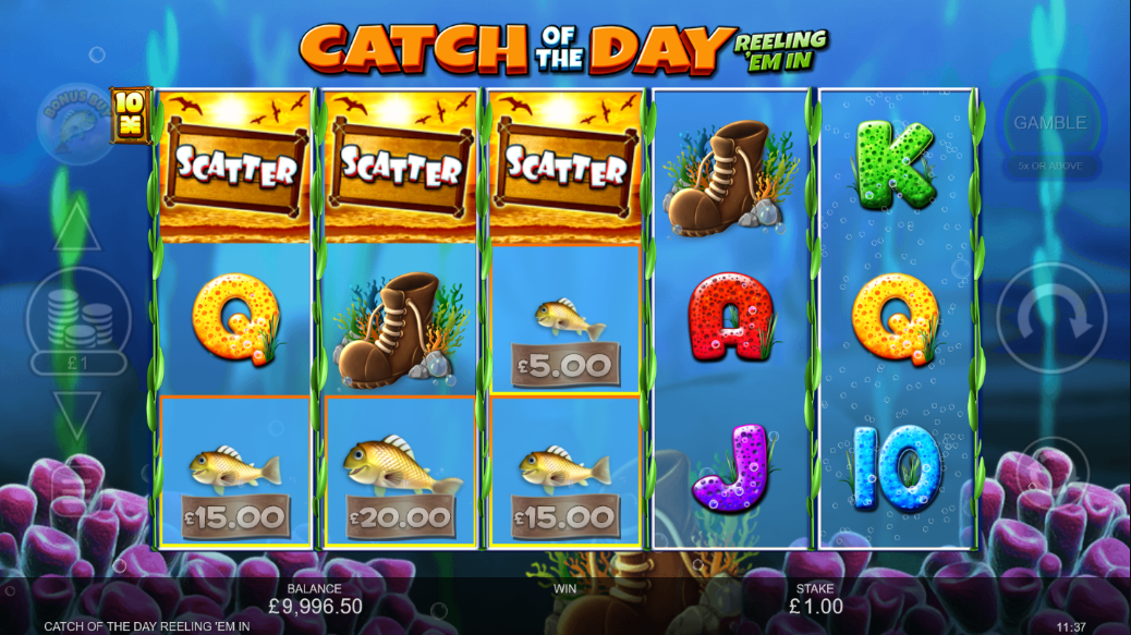 Catch of The Day Reeling ‘Em In slot base game