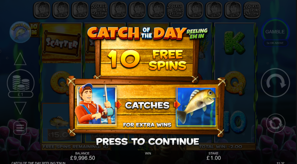 Catch of The Day Reeling ‘Em In slot free spins