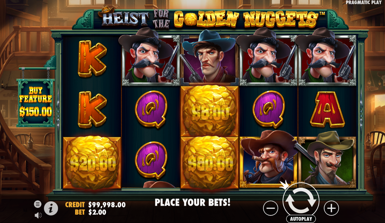 heist for the golden nuggets slot base game