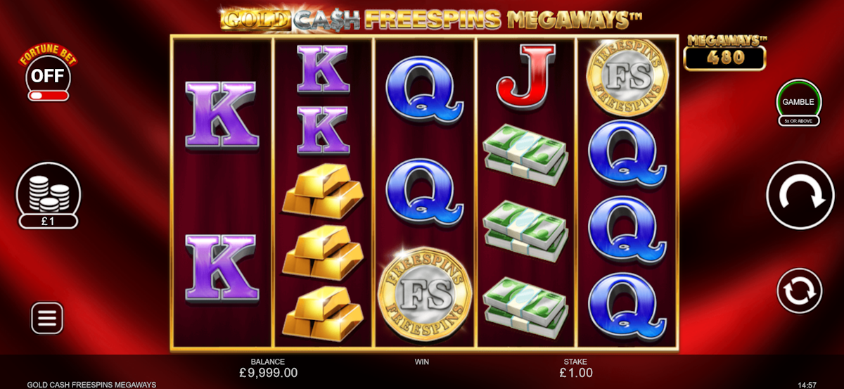 gold cash free spins megaways slot base game
