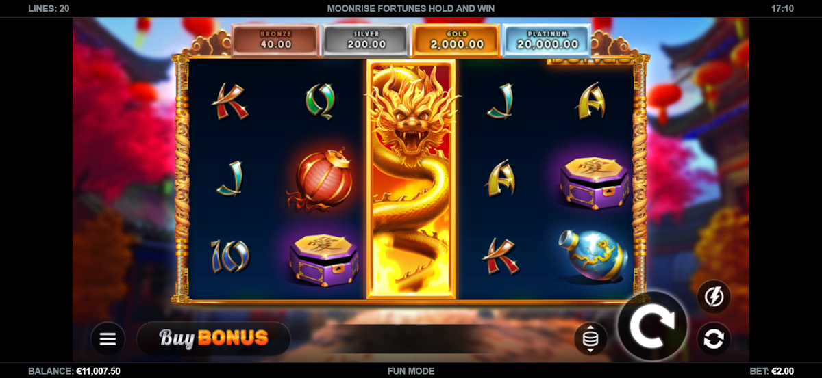 moonrise fortunes hold and win slot base game