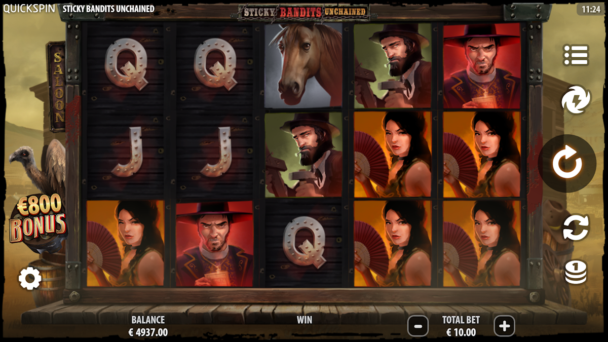 sticky bandits unchained slot base game
