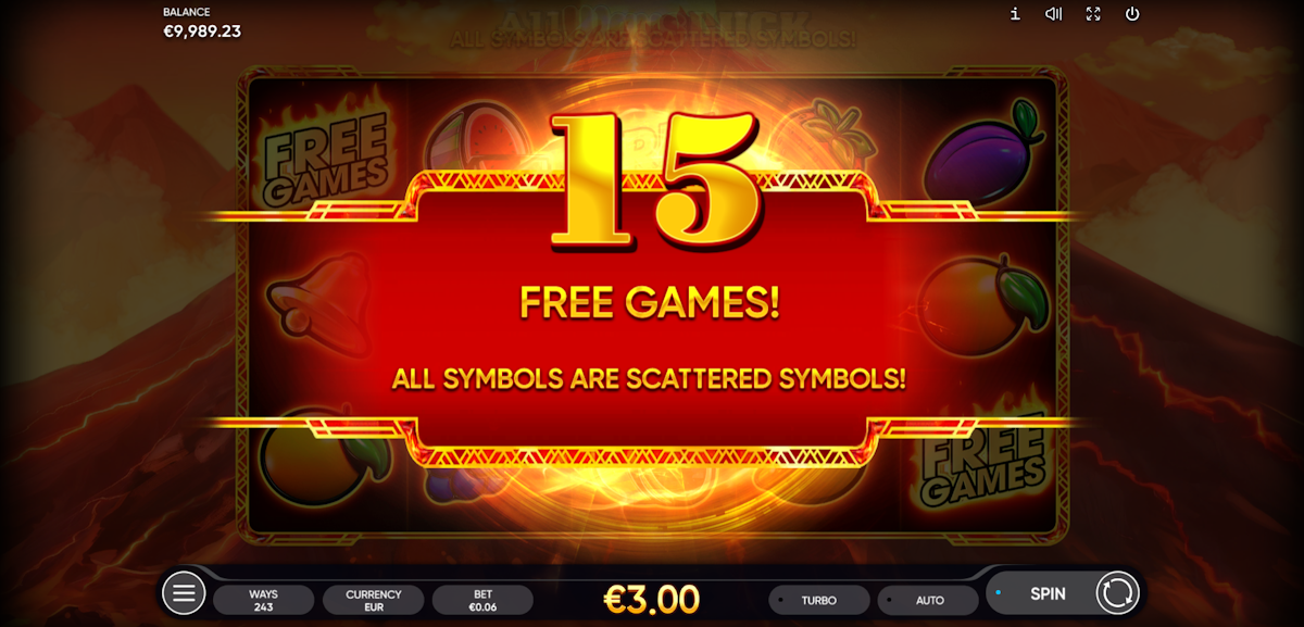 all ways luck slot 15 free games awarded by endorphina