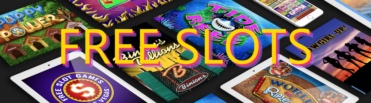 Banner showing free slots logos with the text 'free slots' overlayed