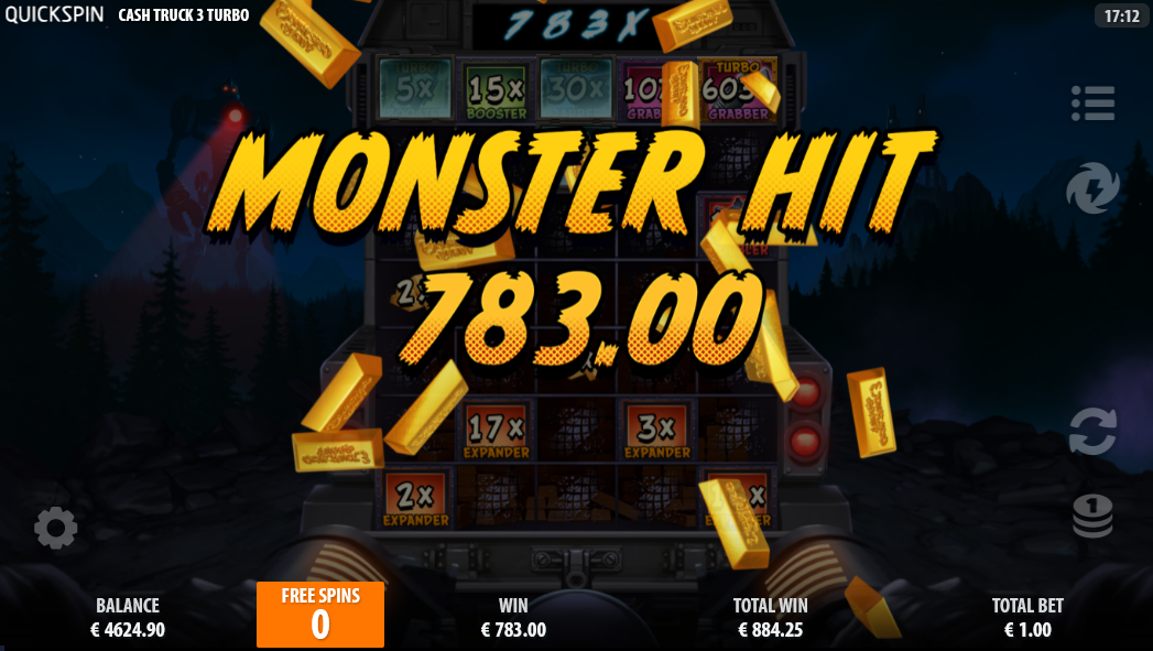 cash truck 3 turbo slot monster hit by quickspin
