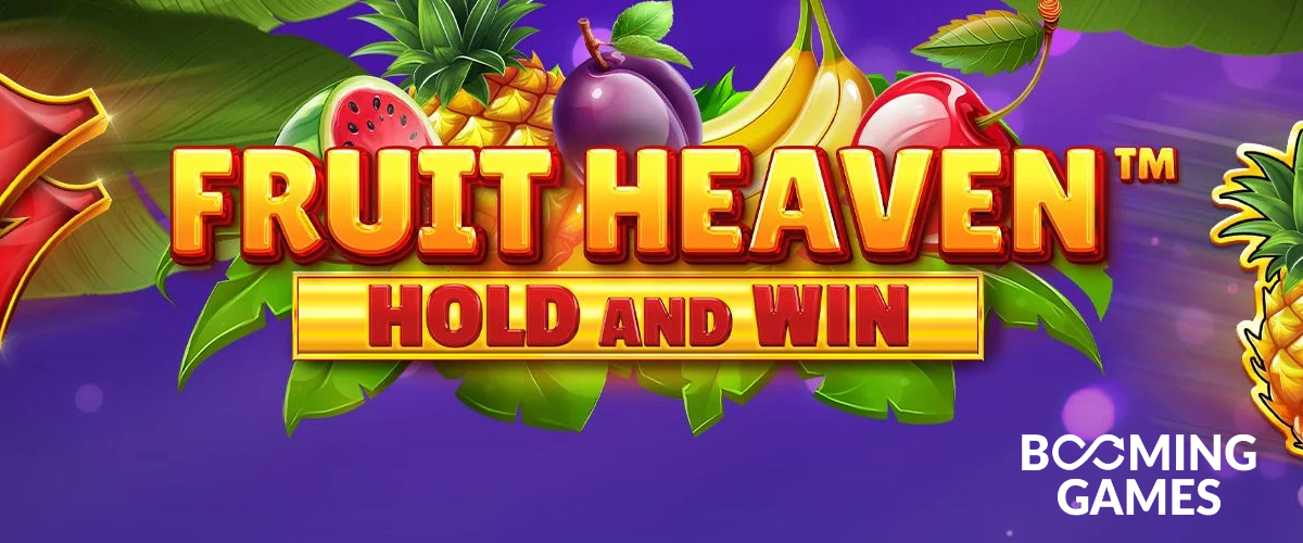 fruit heaven hold and win slot banner by booming games
