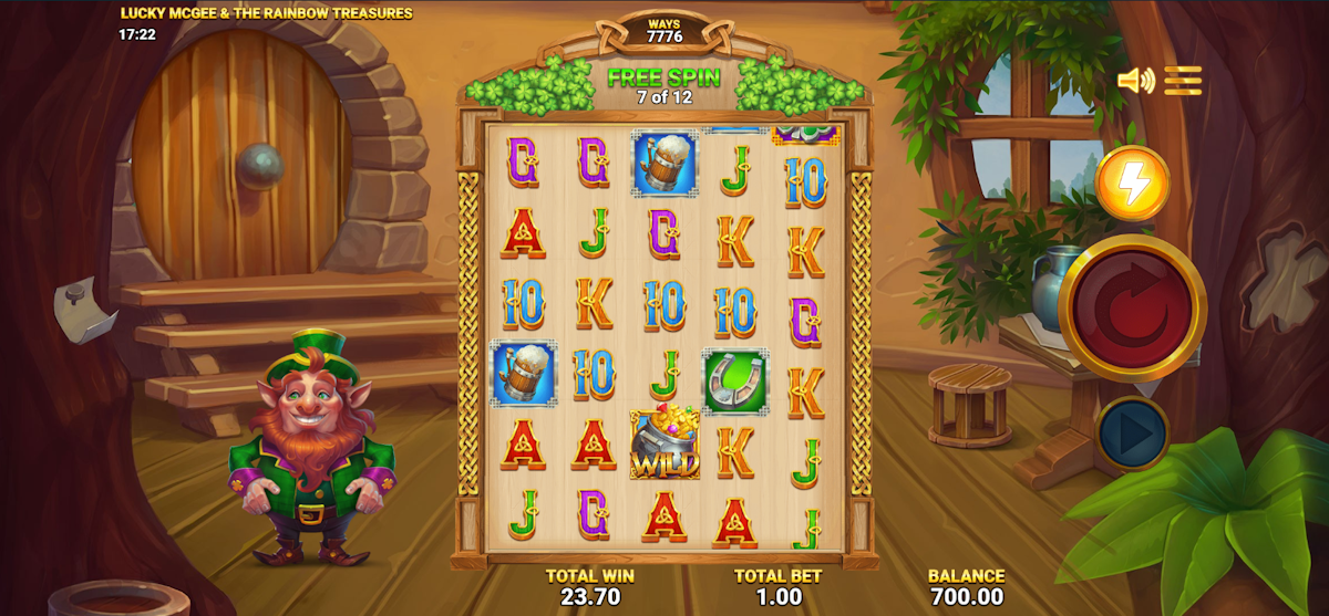 lucky mcgee and the rainbow treasures slot free spins round from raw igaming