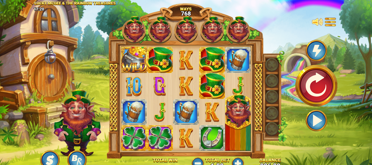 lucky mcgee and the rainbow treasures slot base game from raw igaming