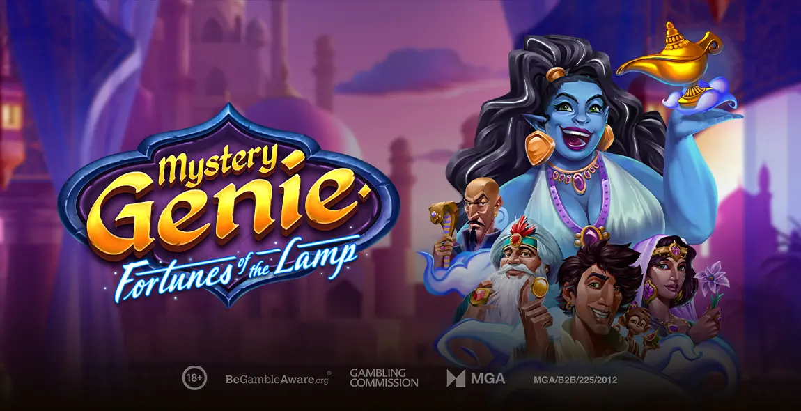 mystery genie fortunes of the lamp slot banner by playn' go