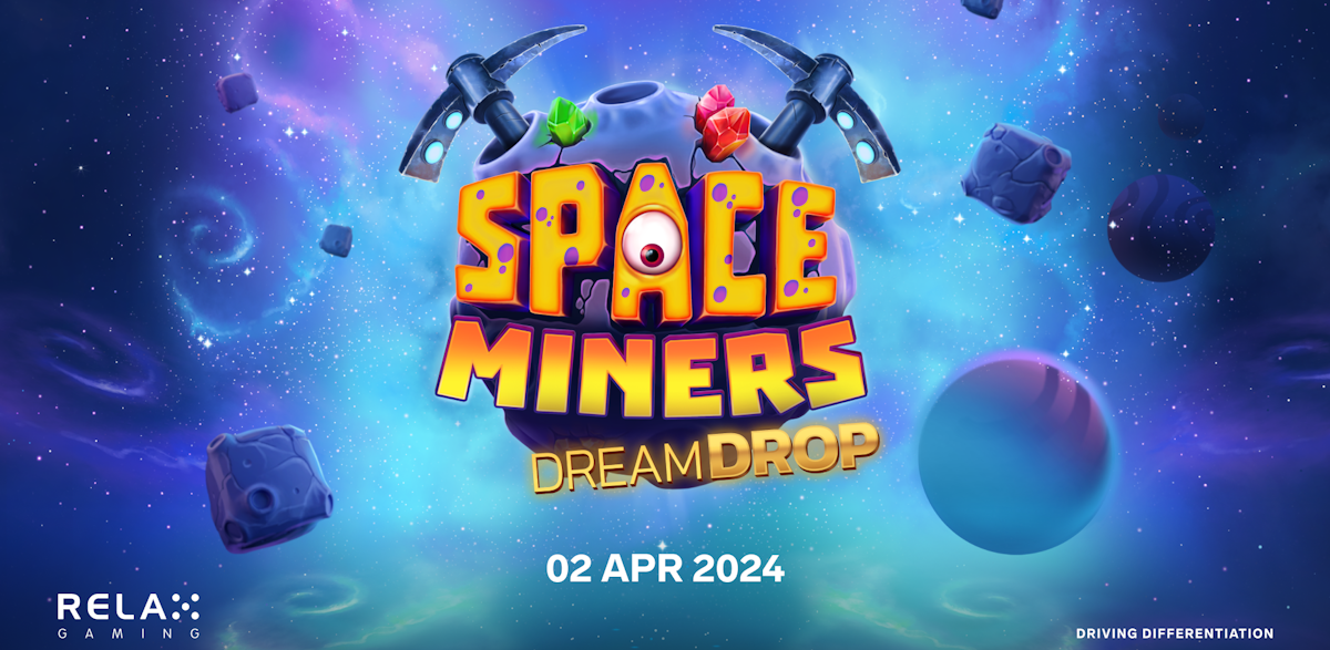space miners dream drop slot banner by relax gaming