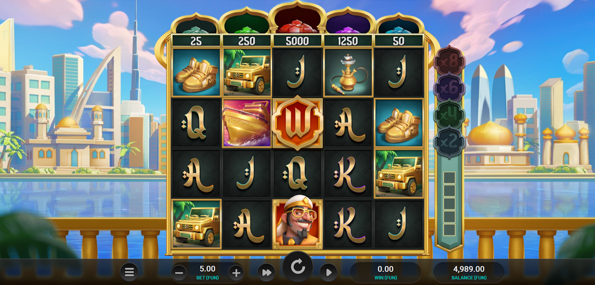 sultan spins slot base game by relax gaming