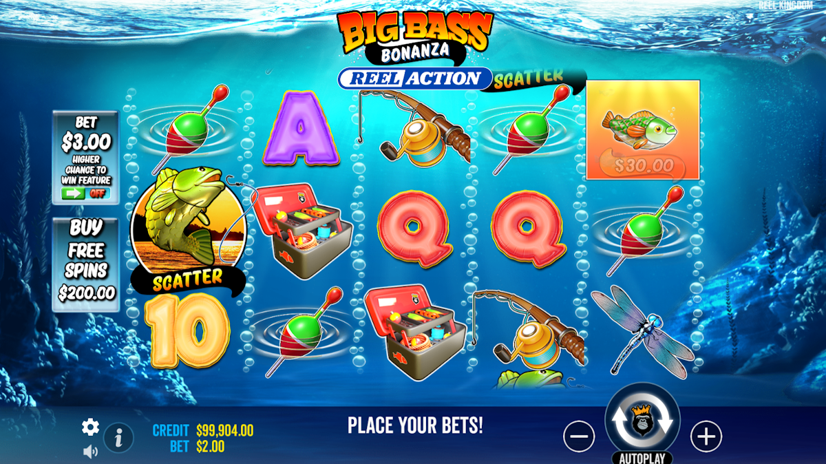 big bass bonanza reel action slot base game by reel kingdom