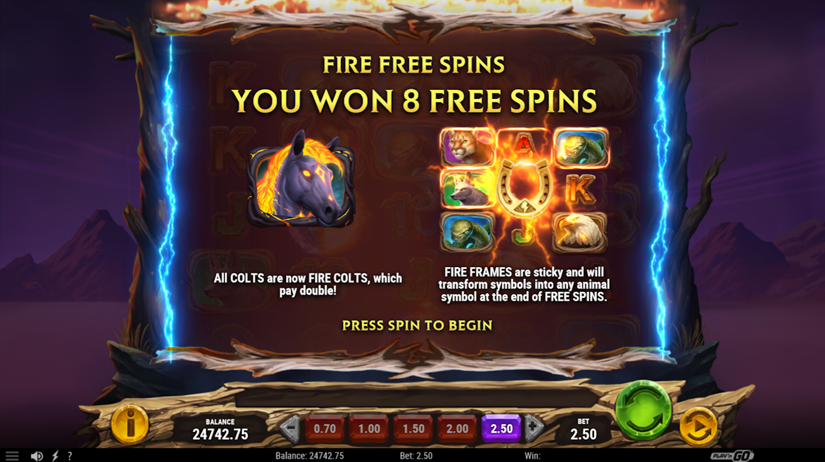 colt lightning firestorm slot free spins award by play'n go