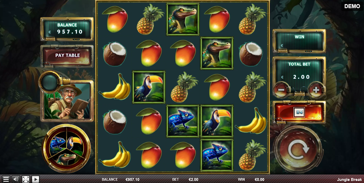 jungle break slot base game by red rake gaming