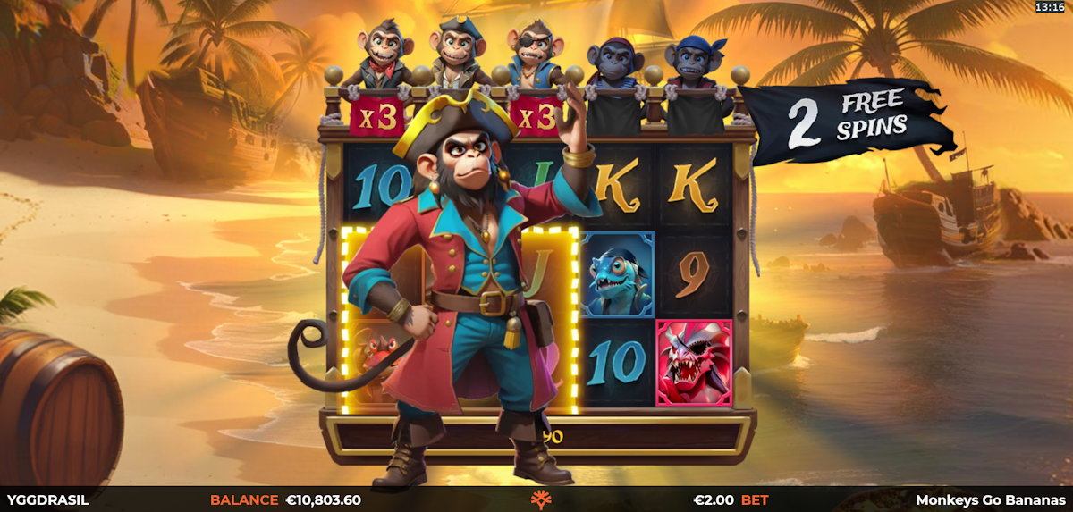 monkeys go bananas multimax slot free spins feature by yggdrasil