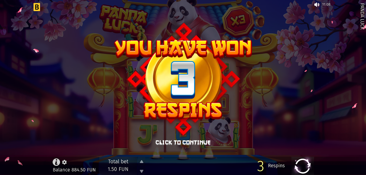 panda luck slot bonus feature award by bgaming