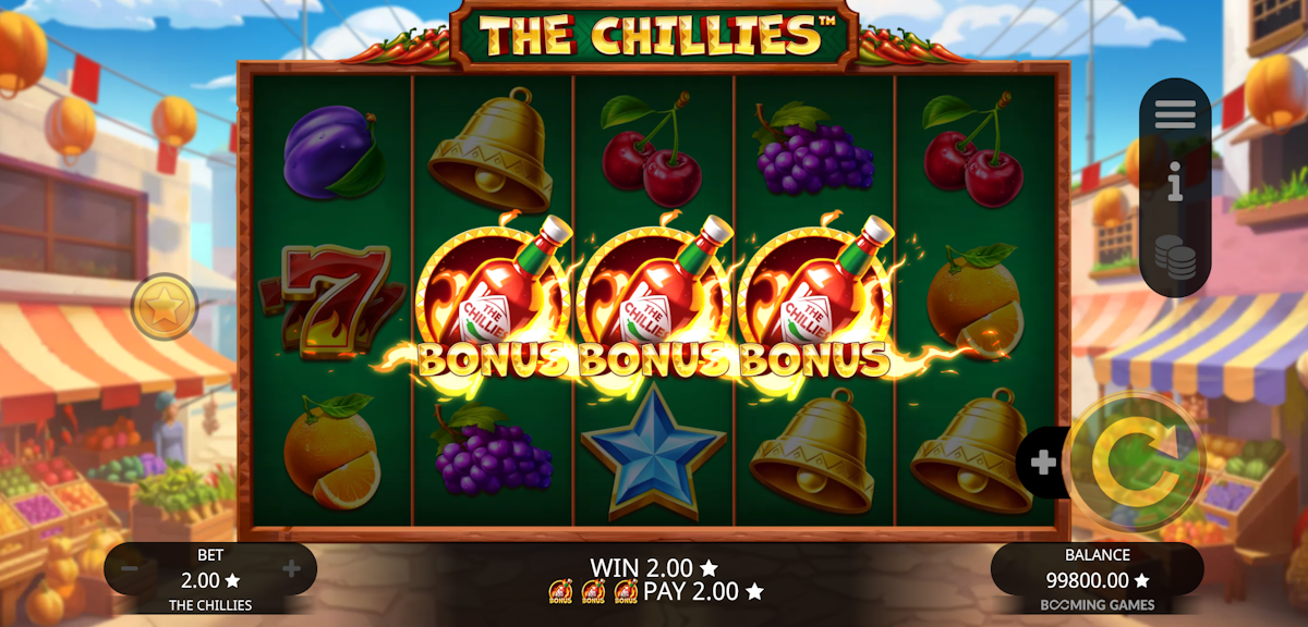 the chillies slot free spins feature by booming games