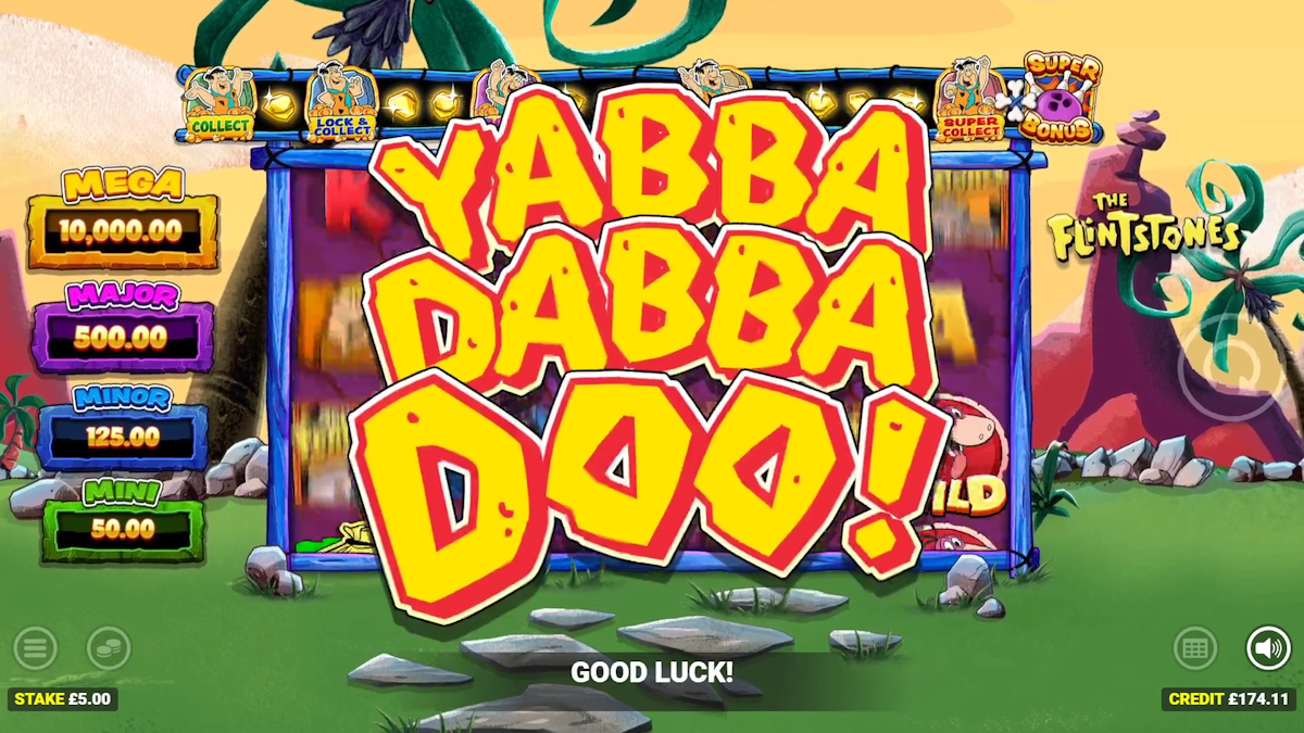 the flintstones slot yabba dabba doo message by blueprint gaming