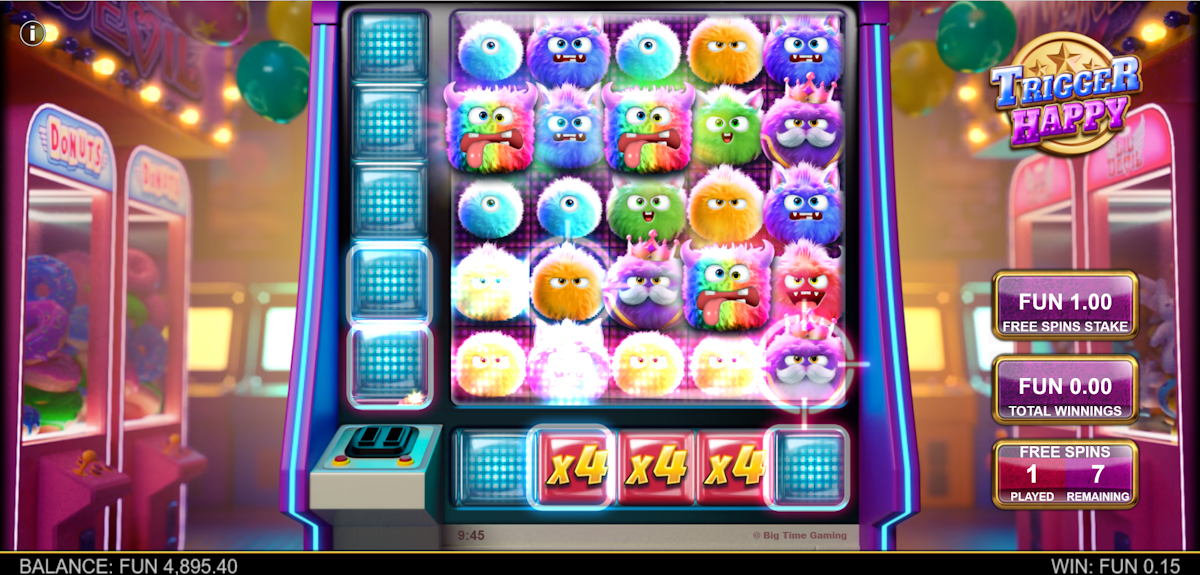 trigger happy slot free spins bonus round by big time gaming