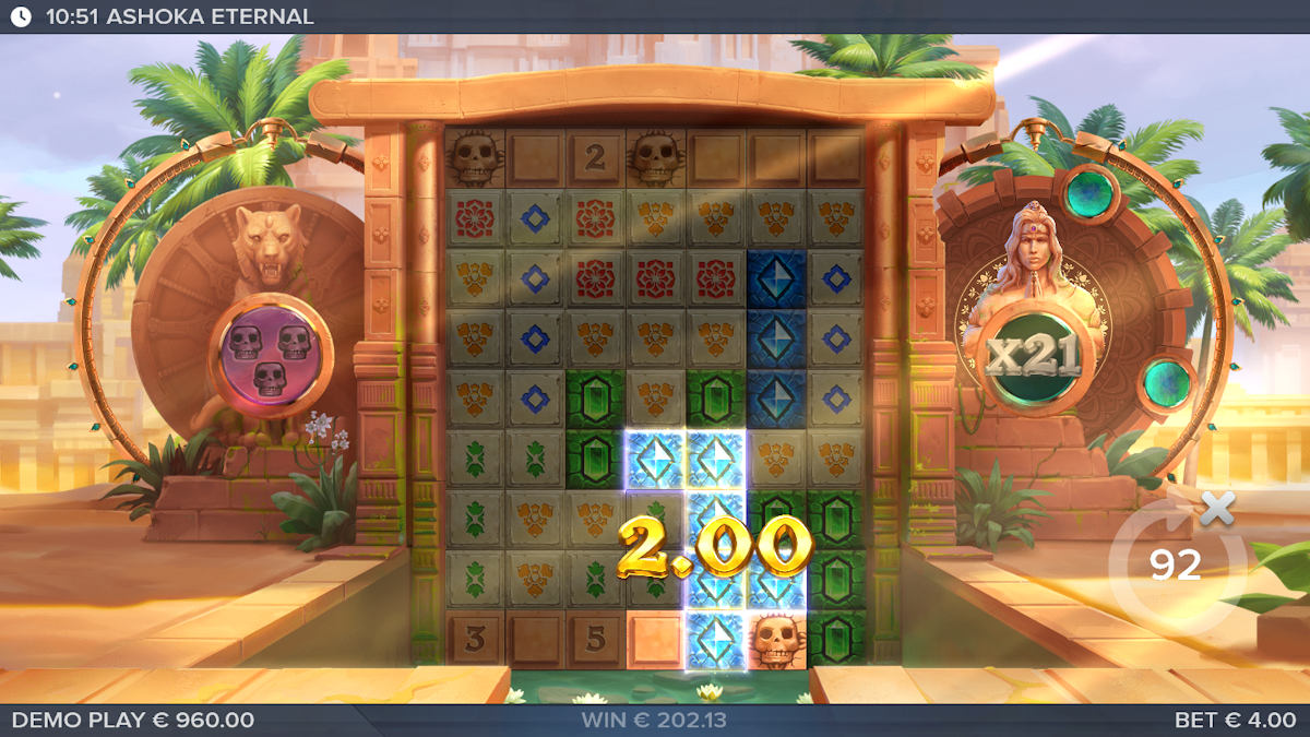ashoka eternal slot base game increasing multipliers by elk studios