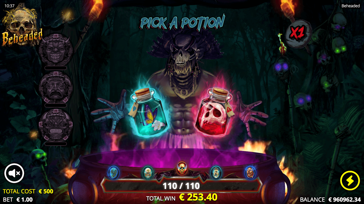 beheaded slot preview pick a potion by nolimit city