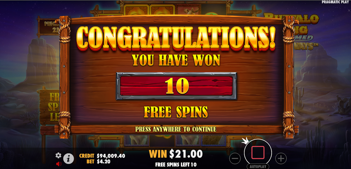 buffalo king untamed megaways slot bonus game award by pragmatic play