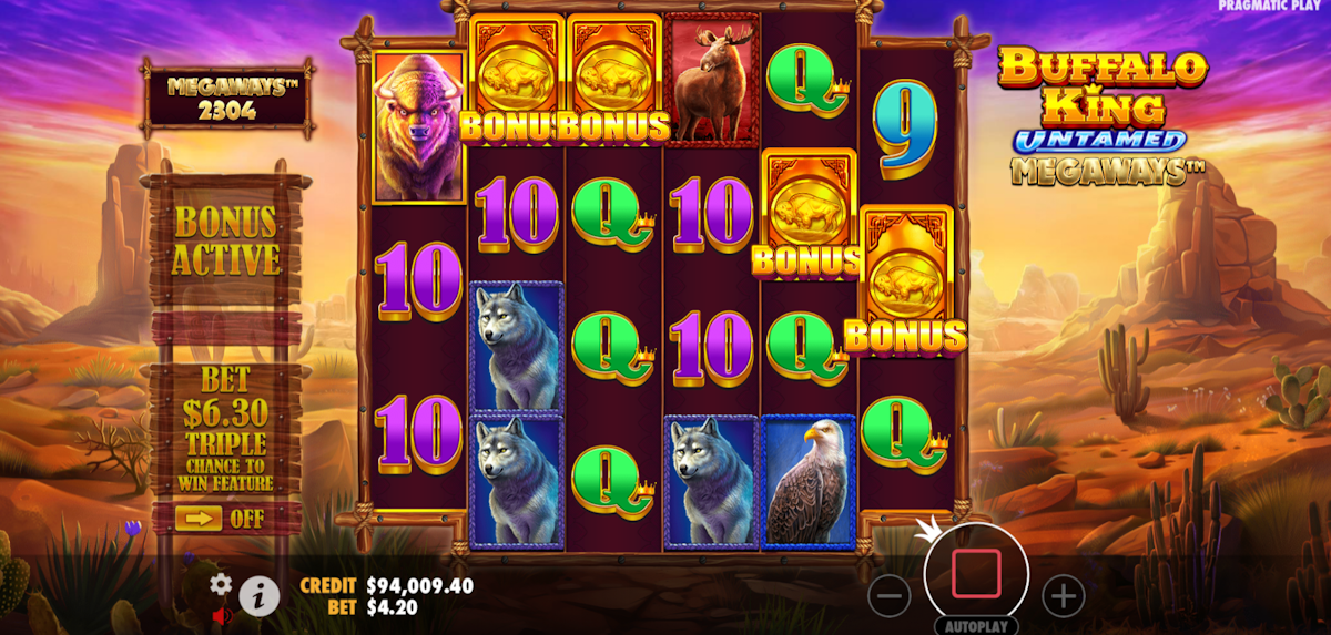 buffalo king untamed megaways slot bonus game trigger by pragmatic play