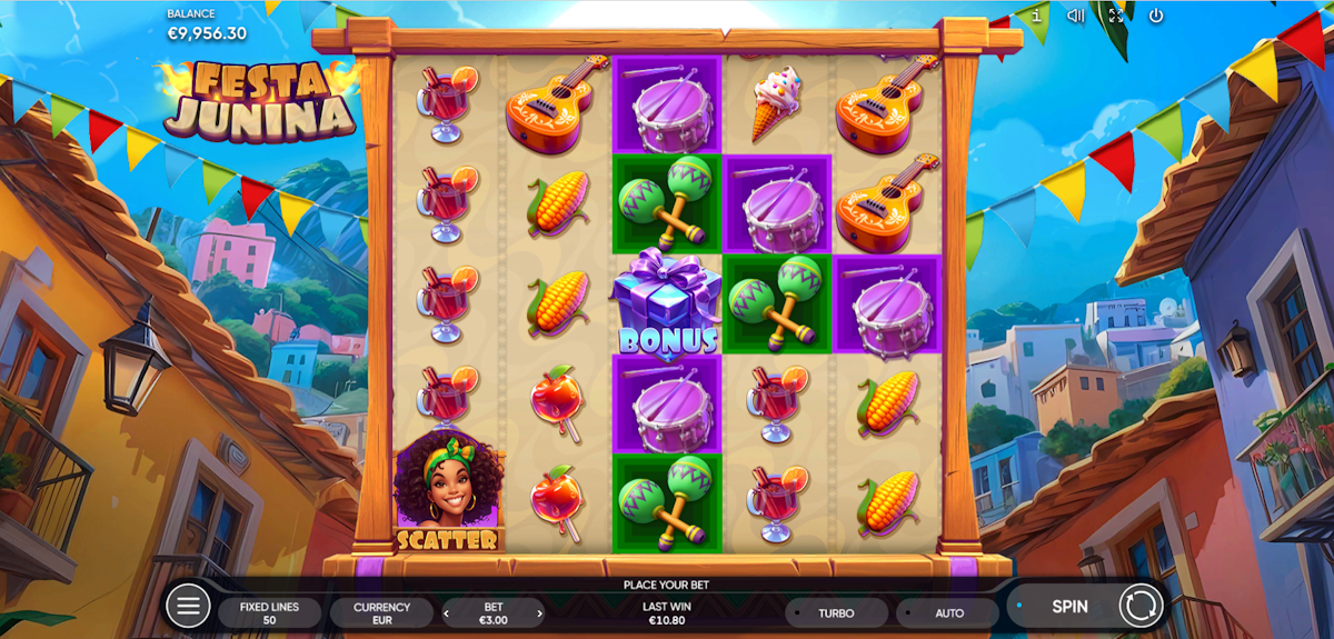 festa junina slot base game by endorphina