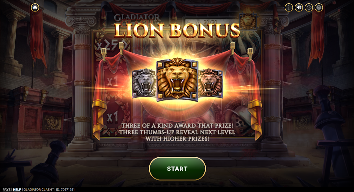 gladiator clash slot lion bonus award by netent