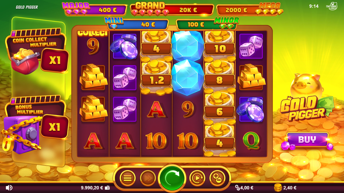 gold pigger slot base game by fantasma games