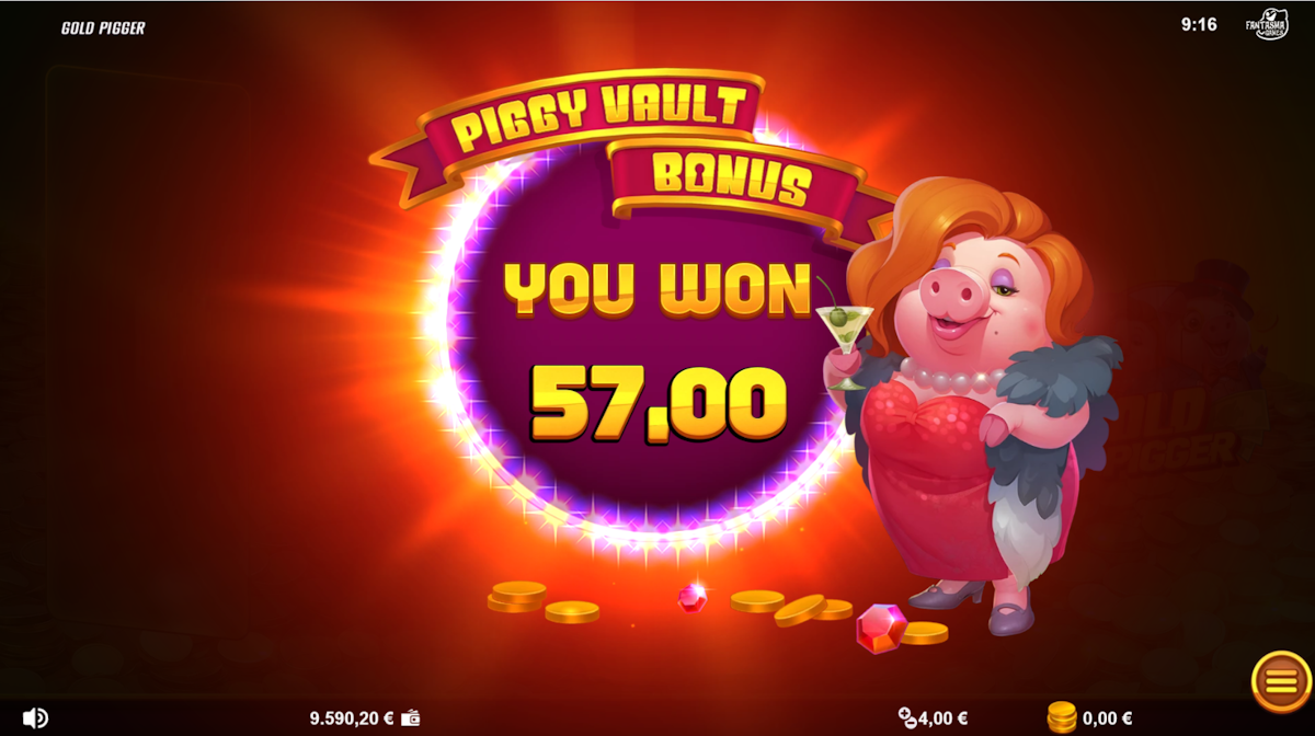 gold pigger slot piggy vault bonus by fantasma games