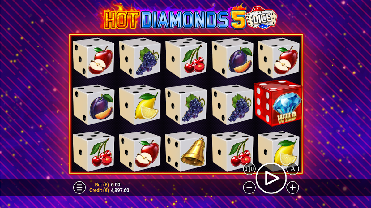 hot diamonds 5 dice slot base game by zeus play