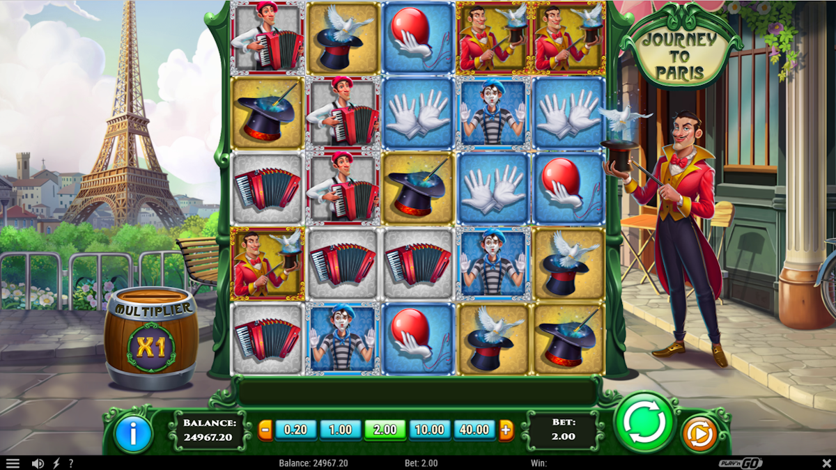 journey to paris slot base game by playn go