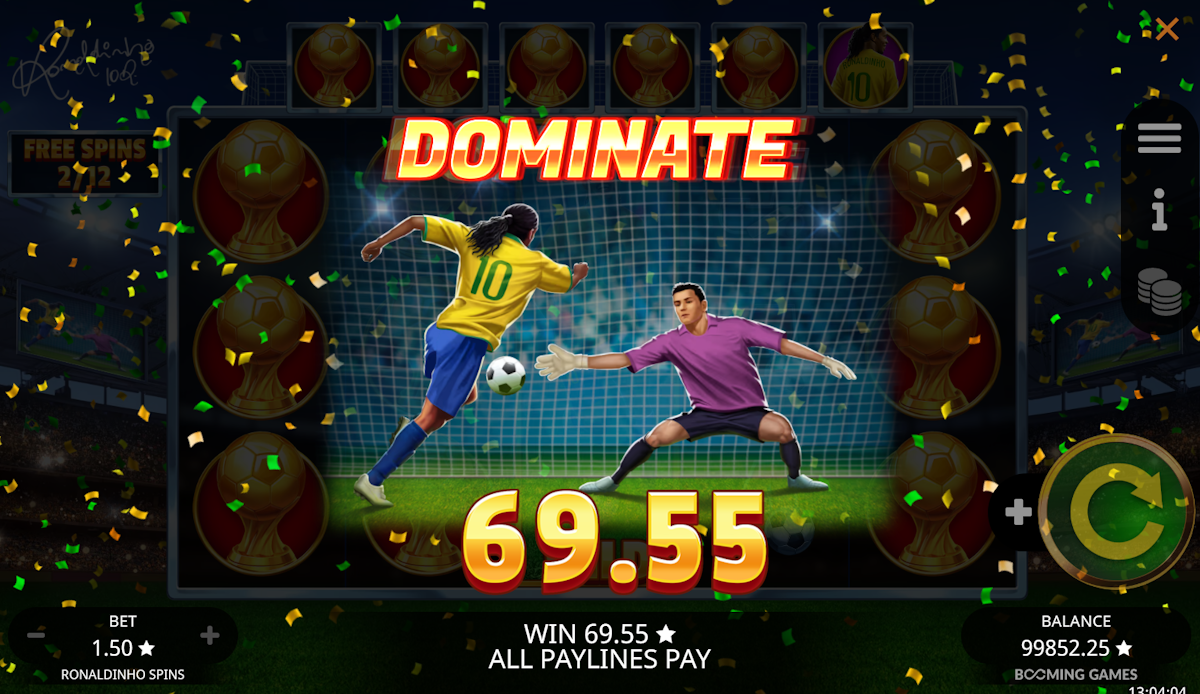 ronaldinho spins slot dominate screen by booming games