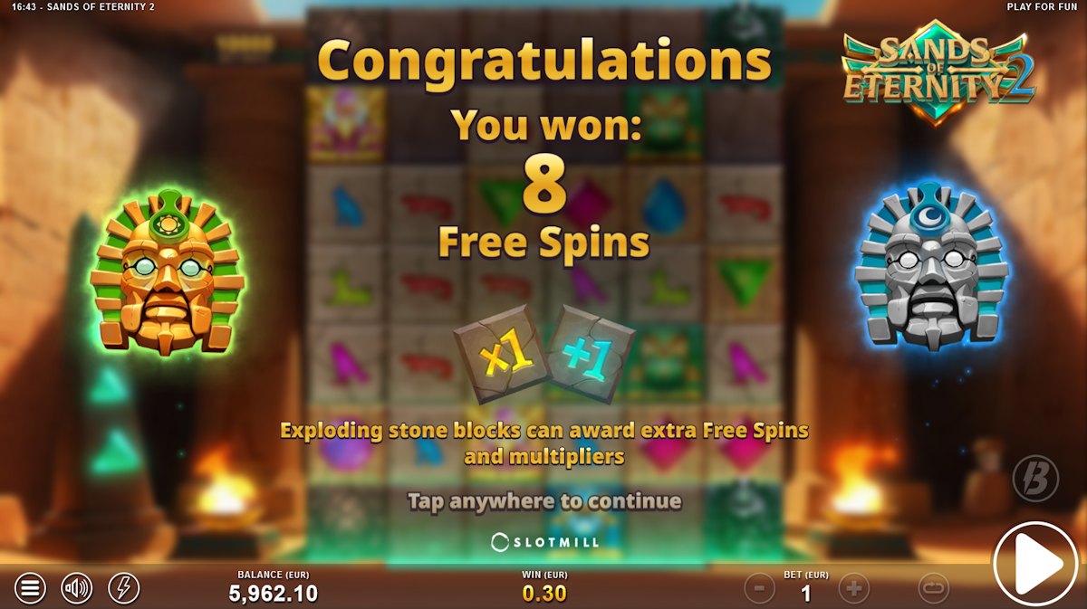 sands of eternity 2 slot free spins award by slotmill