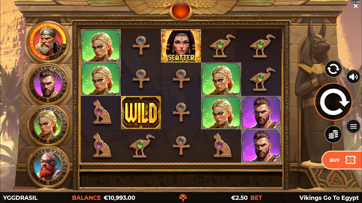 vikings go to egypt wild fight slot base game by yggdrasil