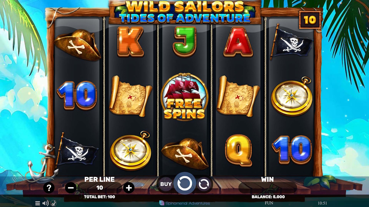 wild sailors tides of adventure slot base game by spinomenal