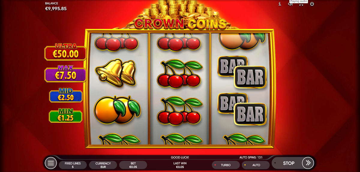 crown coins slot base game by endorphina