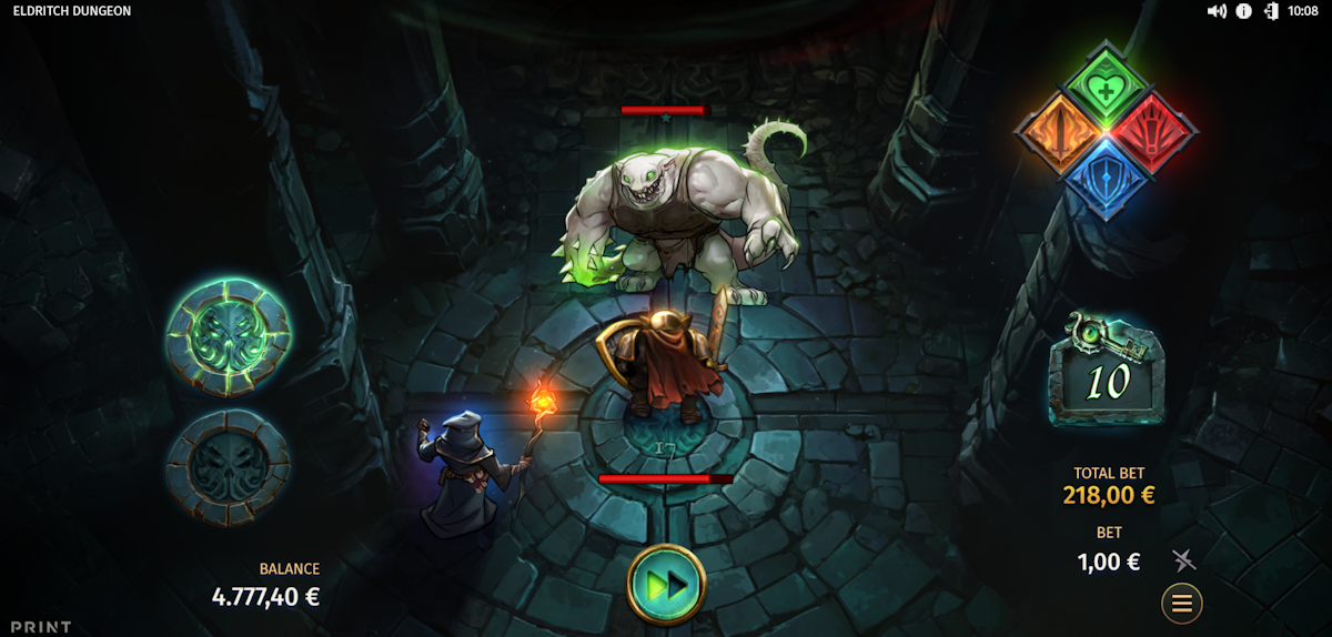 eldritch dungeon slot bonus round fight by print studios