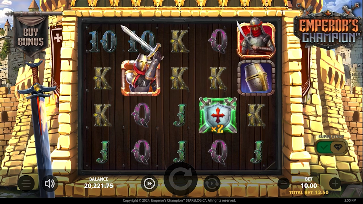 emperors champion slot base game by stakelogic