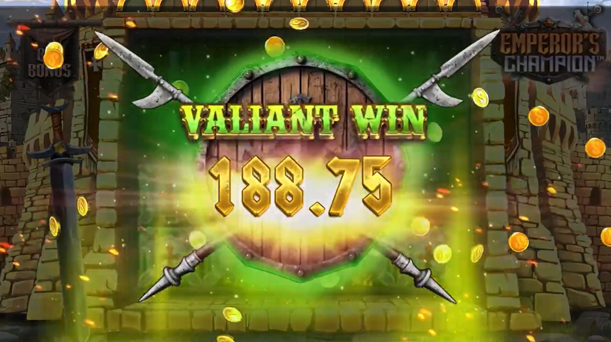 emperors champion slot valient win screen by stakelogic