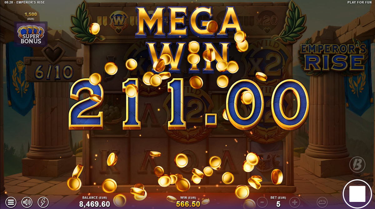 emporers rise slot mega win by slotmill