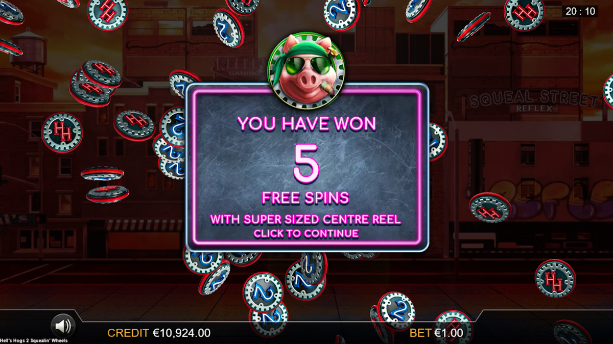 hells hogs 2 squealin wheels slot free spins award by reflex gaming