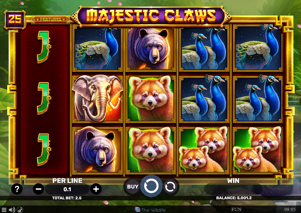 majestic claws slot base game by spinomenal