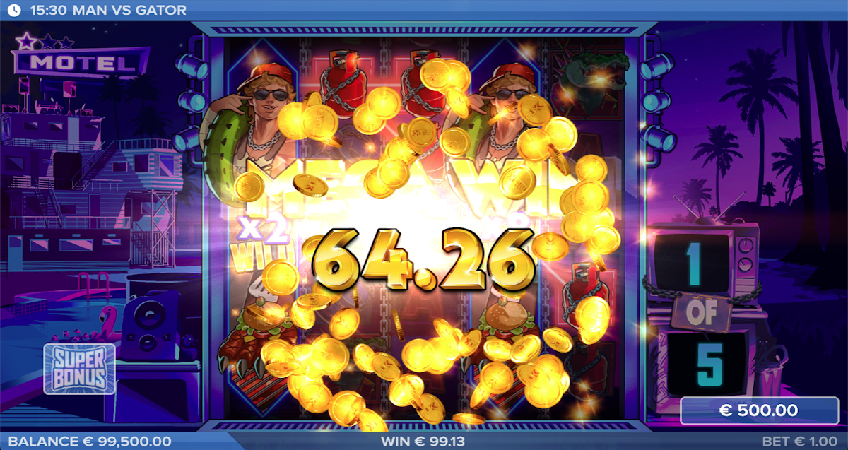 man vs gator slot big win screen by elk studios