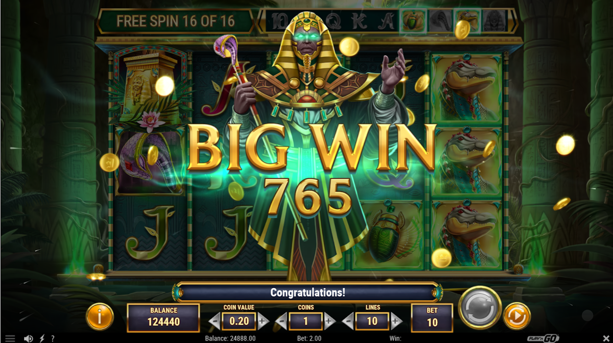 oasis of dead slot big win screen by playn go